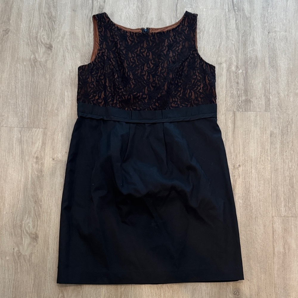 Merona Black Dress with Bronze Lace Bodice